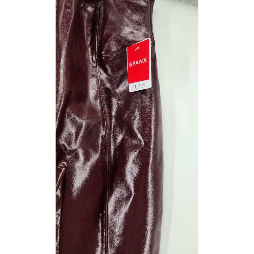 Spanx XS Ruby Red Faux Patent‎ Leather Leggings NWT - Picture 2 of 11